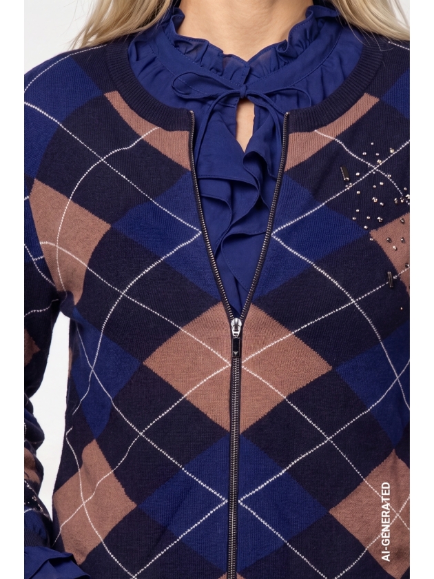 Monari Jacke 788 Classic navy gemusstert