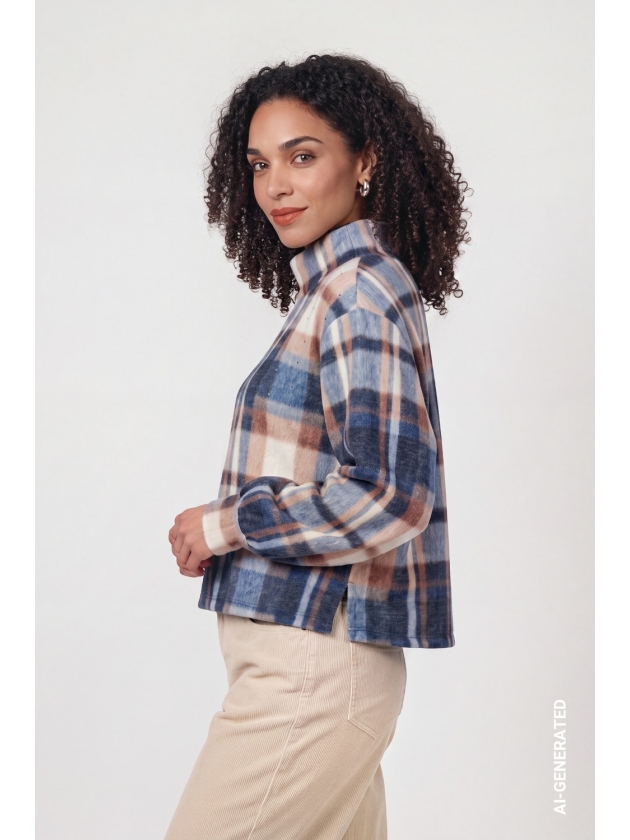 Monari Pullover 554 Tiramisu gemusstert