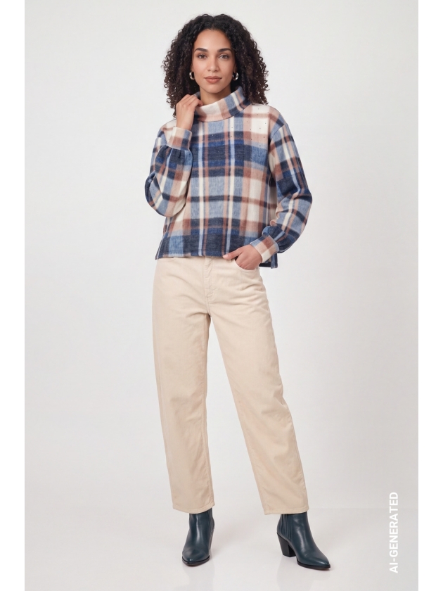 Monari Pullover 554 Tiramisu gemusstert
