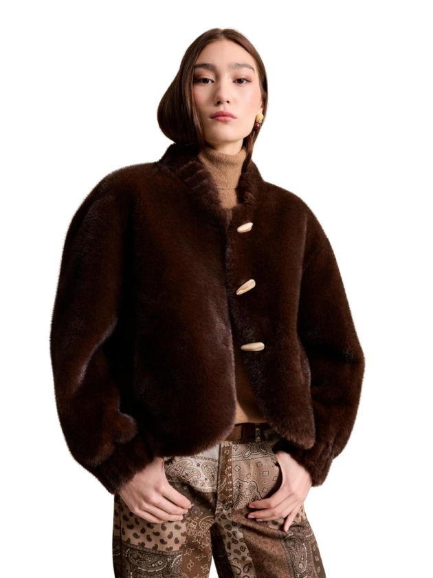 Leo en Ugo COAT KH970 DARK BROWN