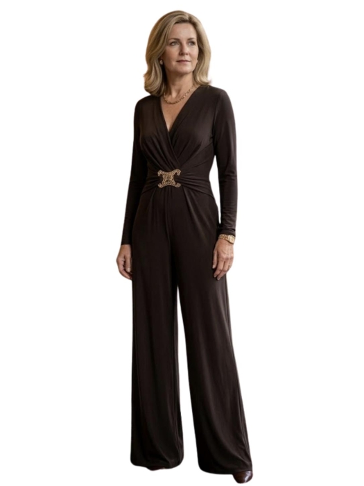 Joseph Ribkoff LDS Jumpsuit 3799 Mocha