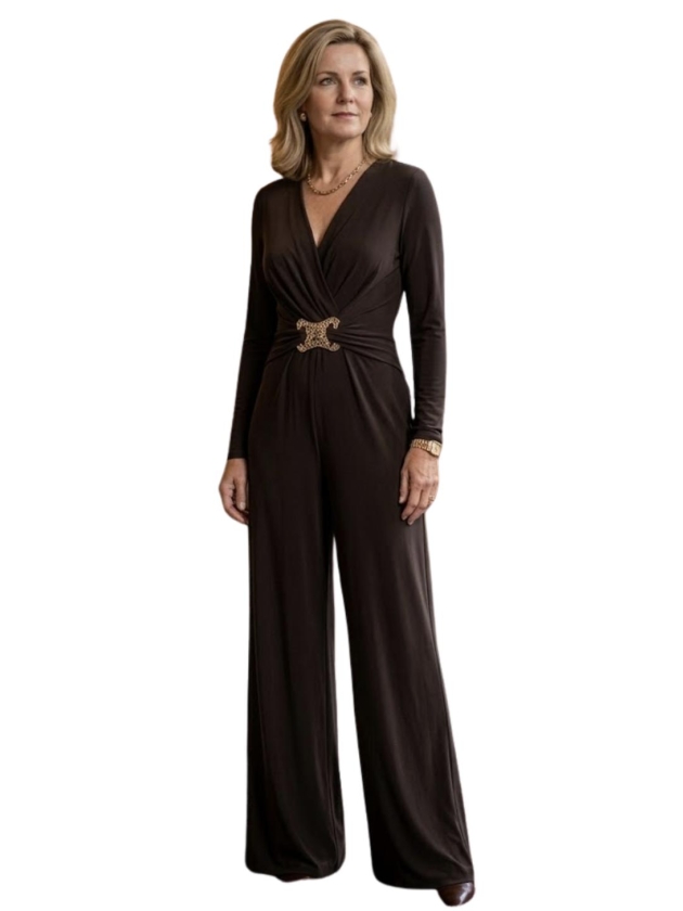 Joseph Ribkoff LDS Jumpsuit 3799 Mocha