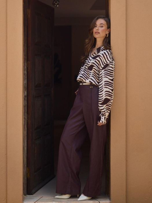 NUKUS Jill Pants PU 333 cherry