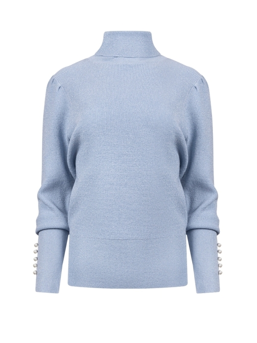 NUKUS Sylvia Pullover Lurex 46 sky