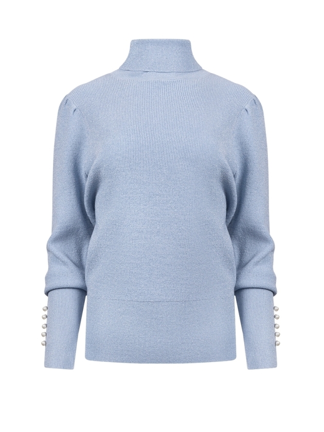 NUKUS Sylvia Pullover Lurex 46 sky