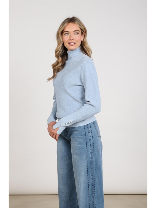 NUKUS Sylvia Pullover Lurex 46 sky
