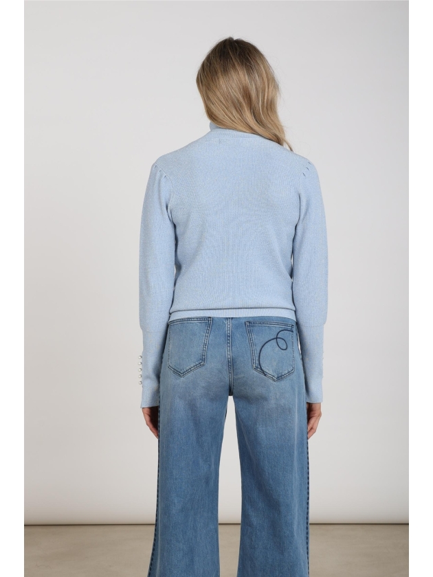 NUKUS Sylvia Pullover Lurex 46 sky