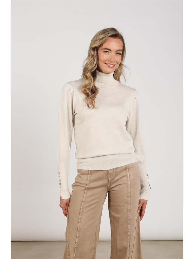 NUKUS Sylvia Pullover Lurex 9 sand