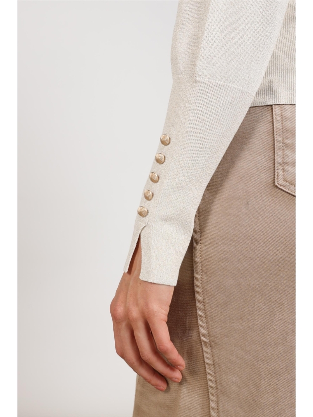 NUKUS Sylvia Pullover Lurex 9 sand