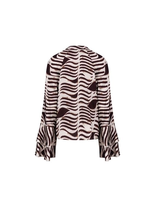 NUKUS April Blouse V-Neck Zebra 392 offwhite/cherry