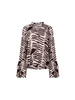 NUKUS April Blouse V-Neck Zebra 392 offwhite/cherry