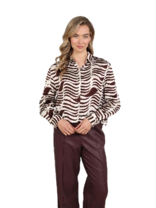 NUKUS Adora Blouse Zebra 392 offwhite/cherry
