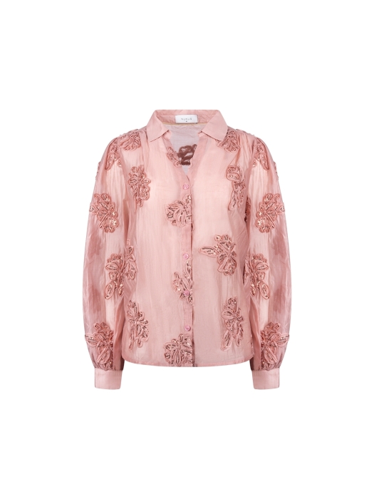 NUKUS Antonella Blouse Paillet Flower 336 rose