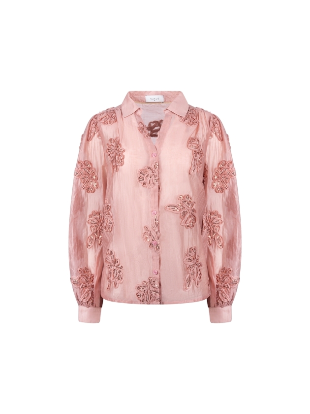 NUKUS Antonella Blouse Paillet Flower 336 rose