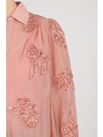 NUKUS Antonella Blouse Paillet Flower 336 rose