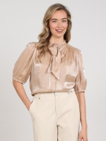 NUKUS Alberta Blouse Bow 9 sand