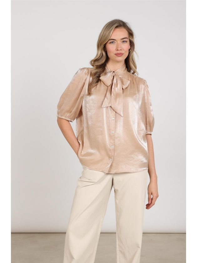 NUKUS Alberta Blouse Bow 9 sand