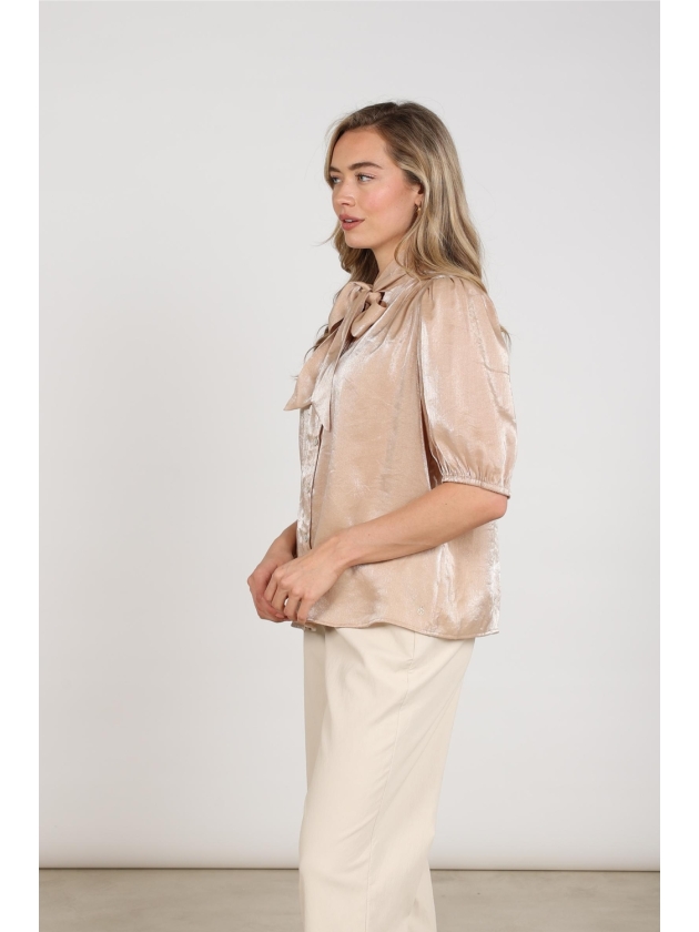 NUKUS Alberta Blouse Bow 9 sand