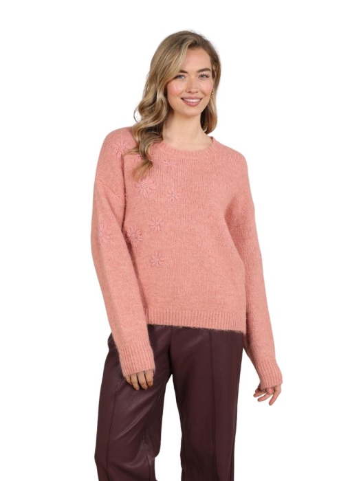NUKUS Konstanza Pullover Flower 336 rose
