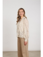NUKUS Antonella Blouse Embroidery 9 sand