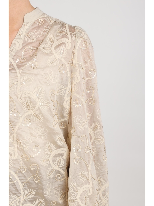 NUKUS Antonella Blouse Embroidery 9 sand