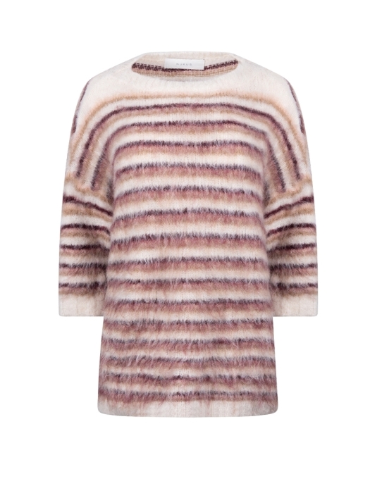 NUKUS Lucia Pullover Stripe 402 offwhite/rose