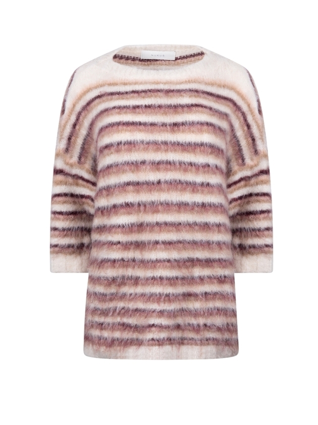 NUKUS Lucia Pullover Stripe 402 offwhite/rose