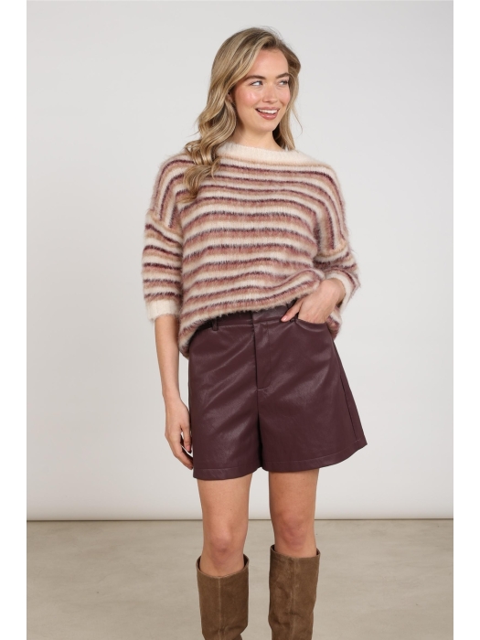 NUKUS Lucia Pullover Stripe 402 offwhite/rose