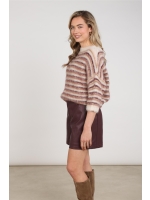 NUKUS Lucia Pullover Stripe 402 offwhite/rose