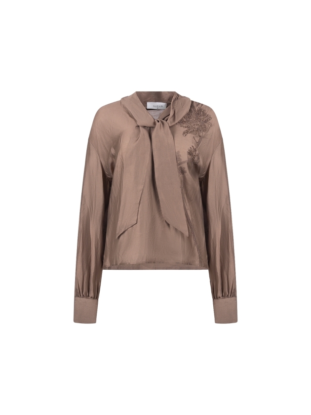 NUKUS Angie Blouse Tie 60 taupe