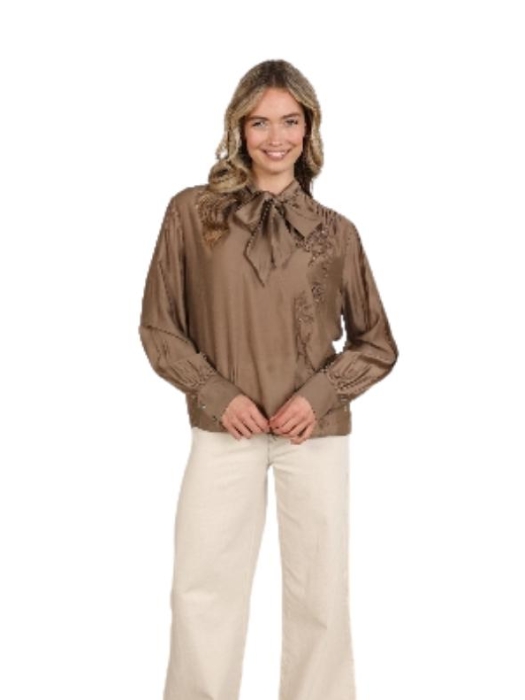 NUKUS Angie Blouse Tie 60 taupe