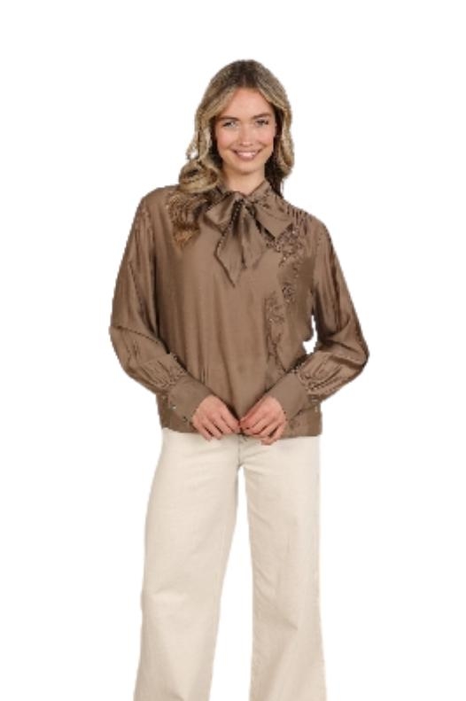 NUKUS Angie Blouse Tie 60 taupe