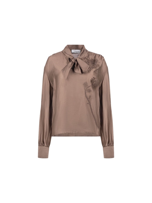 NUKUS Angie Blouse Tie 60 taupe