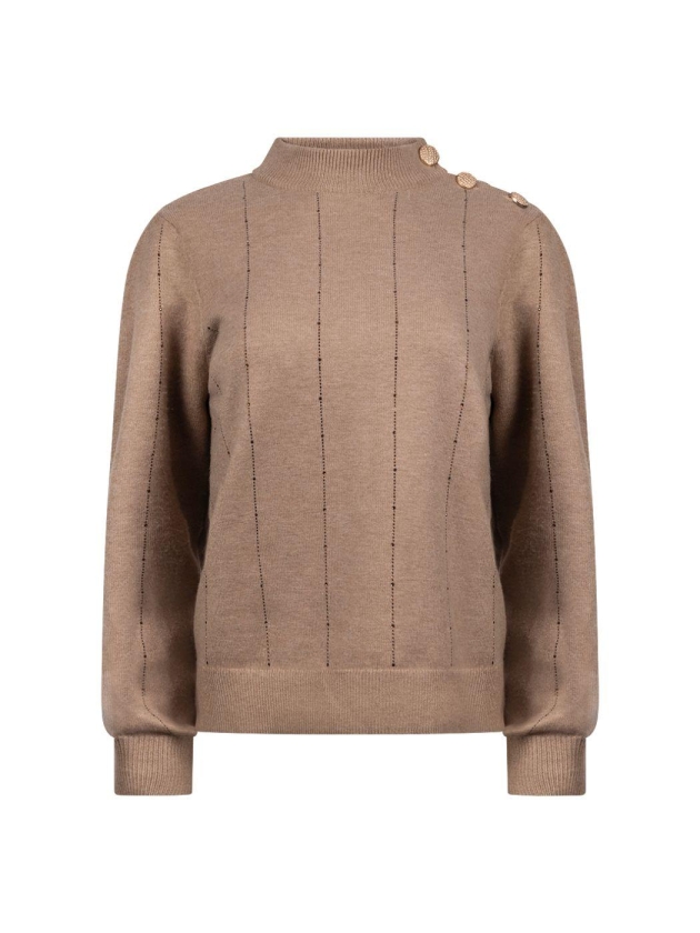 NUKUS Molly Pullover Strass 60 taupe
