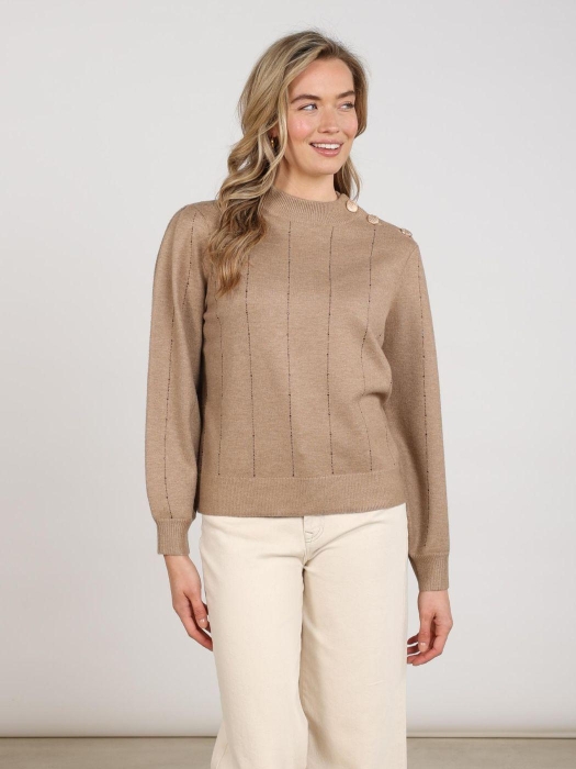 NUKUS Molly Pullover Strass 60 taupe