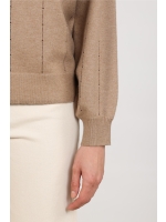 NUKUS Molly Pullover Strass 60 taupe