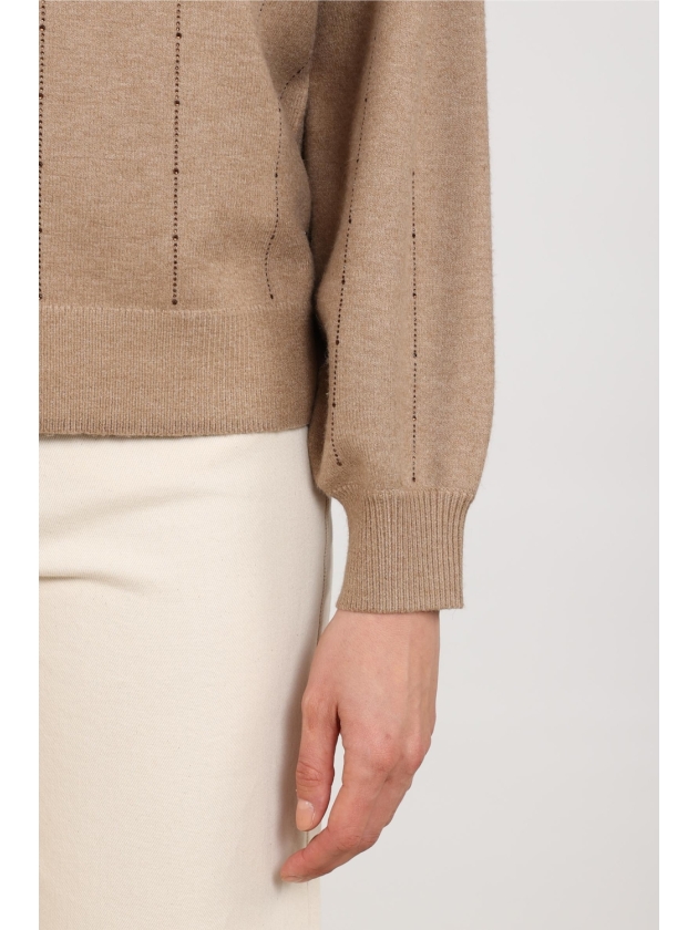 NUKUS Molly Pullover Strass 60 taupe