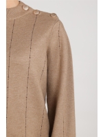 NUKUS Molly Pullover Strass 60 taupe