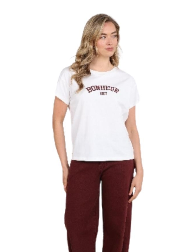 NUKUS Senna T-shirt 392 offwhite/cherry