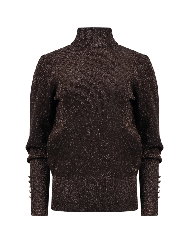 NUKUS Sylvia Pullover Lurex 334 chocolate