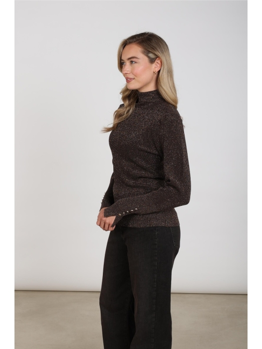 NUKUS Sylvia Pullover Lurex 334 chocolate