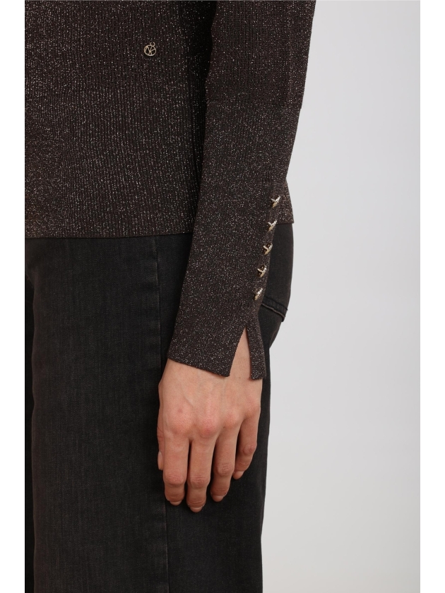 NUKUS Sylvia Pullover Lurex 334 chocolate