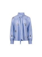 NUKUS Aliana Blouse Stripe Paillet 236 sky/offwhite