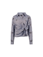 NUKUS Amy Blouse Stripe 393 chocolate/sky