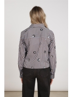 NUKUS Amy Blouse Stripe 393 chocolate/sky