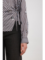 NUKUS Amy Blouse Stripe 393 chocolate/sky