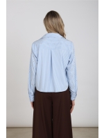 NUKUS Nowi Blouse Stripe Stones 235 offwhite/sky
