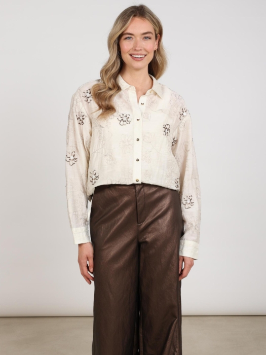 NUKUS Aaliya Blouse Embroidery 17 off white