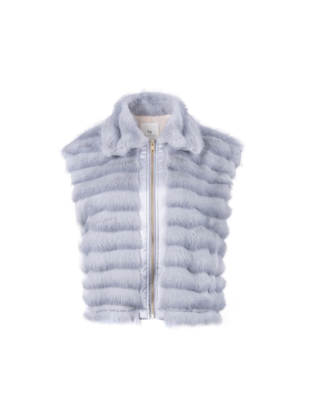 NUKUS Harriet Gilet Zipper 46 sky