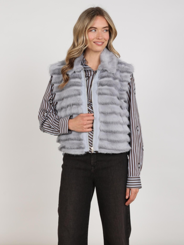 NUKUS Harriet Gilet Zipper 46 sky